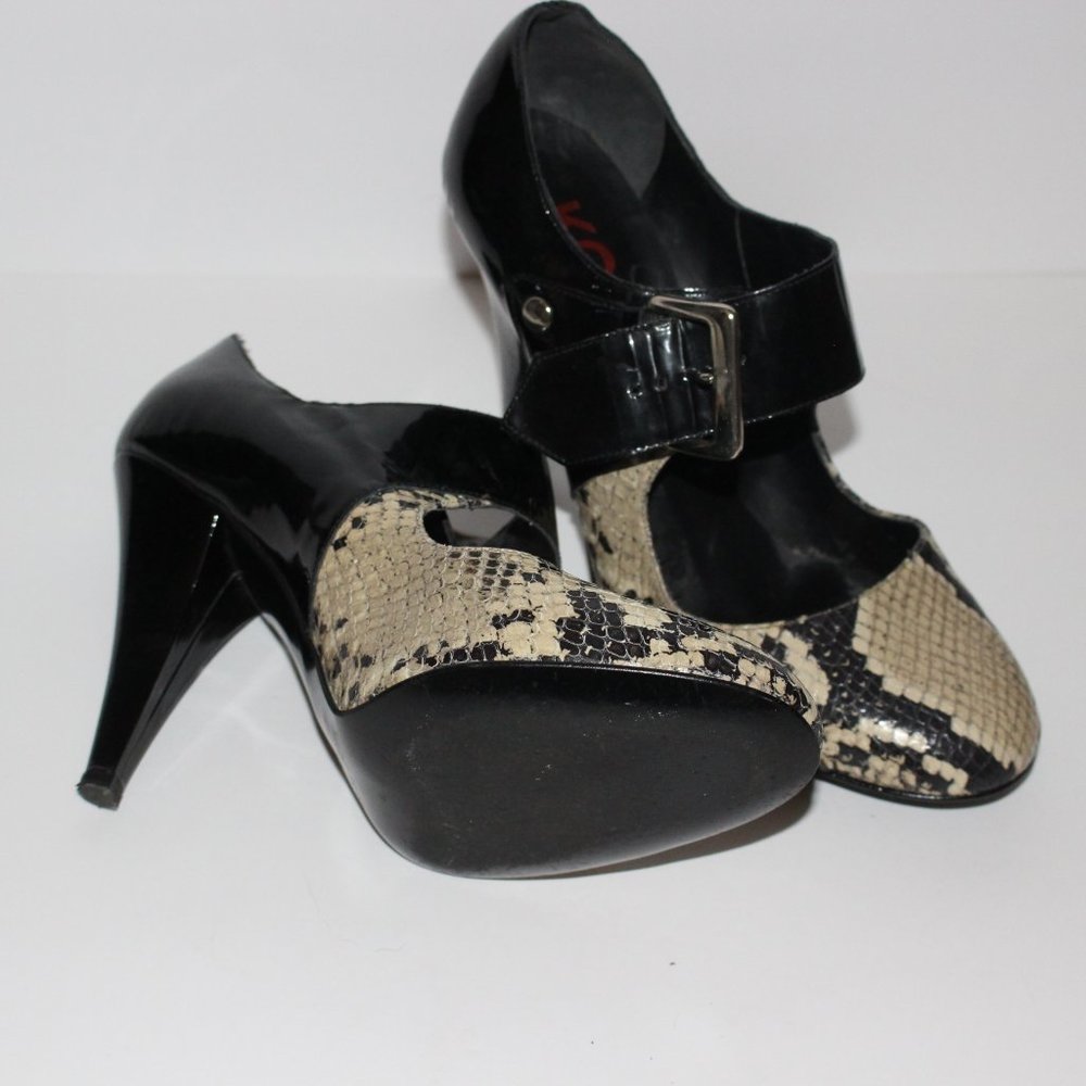 Michael Kors Black and Snake Print Heels